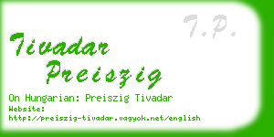 tivadar preiszig business card